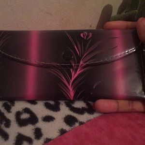 Pink and black wallet